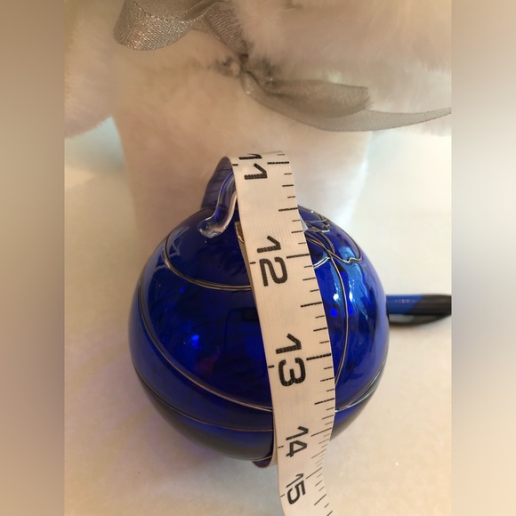 PartyLite Cobalt Blue Hand Blown Art Glass Ball - Picture 12 of 13